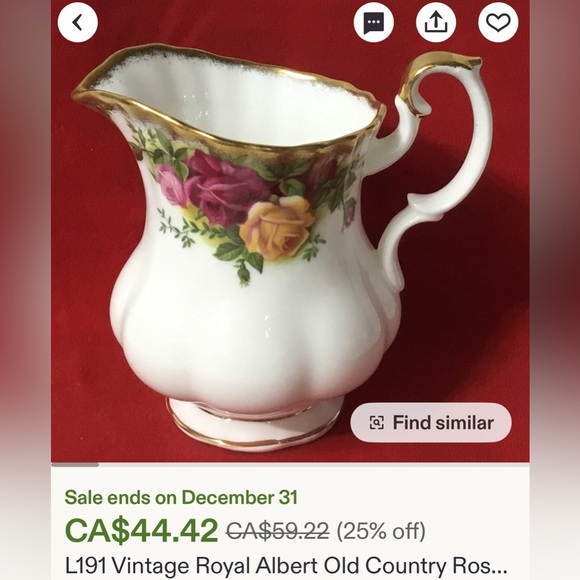 Old Country Roses creamer - Picture 4 of 5